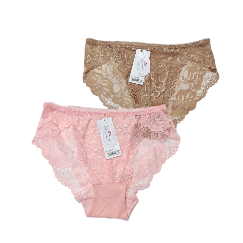 شورت دانتل وسط پشت نخی قهوه ای و صورتی