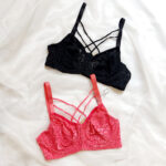 سوتین گیپور فنردار 4 هارنسی رنگ گلبهی و مشکی