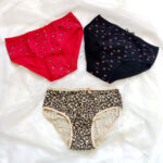 شورت نخی طرح دار قرمز مشکی پلنگی