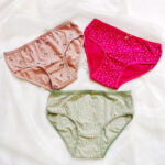 شورت نخی طرح دار صورتی و سبز و کرمی