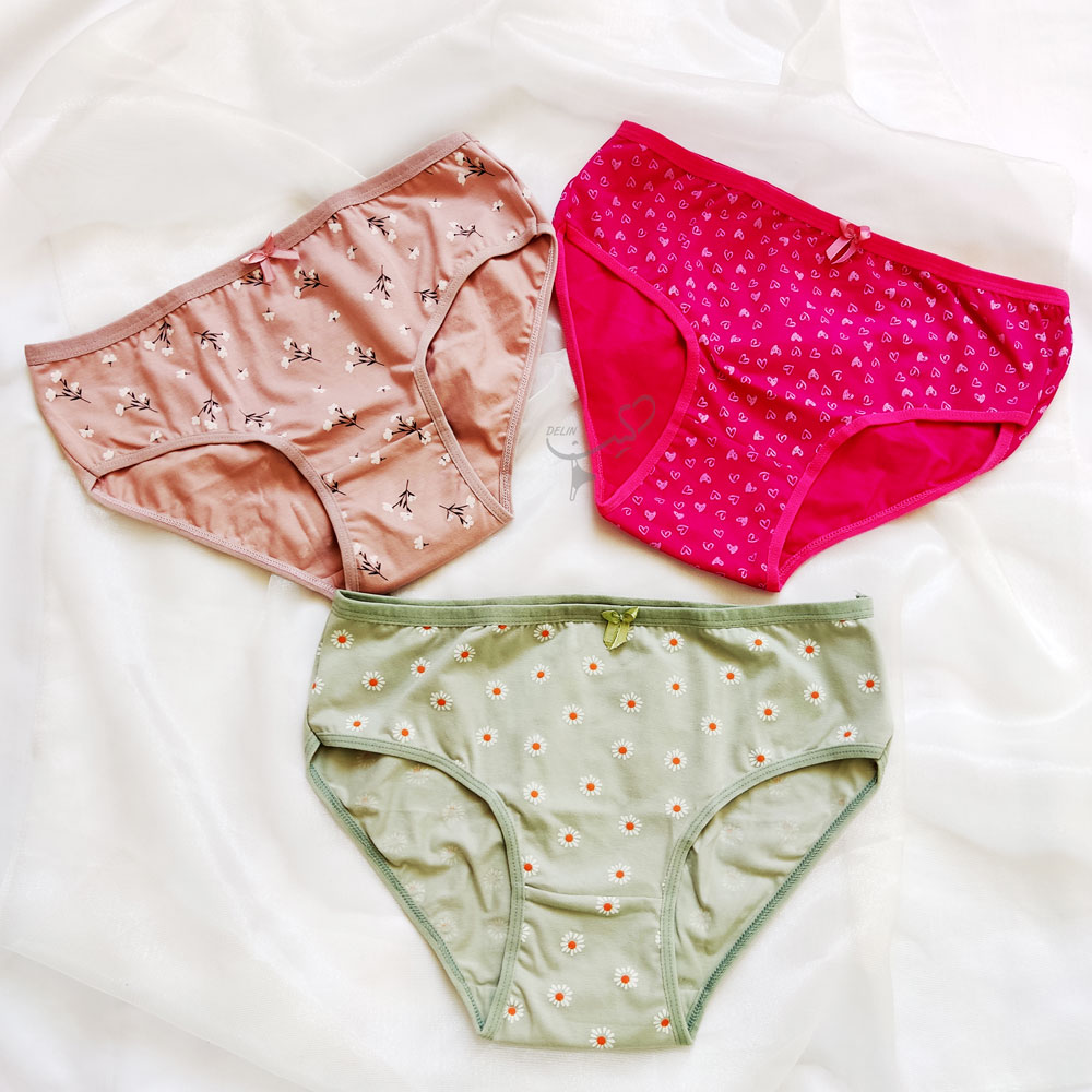 cotton-designed-panties-02 شورت نخی طرح دار صورتی و سبز و کرمی