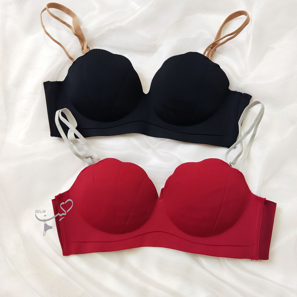 سوتین لیزری صدفی رنگ زرشکی و مشکی